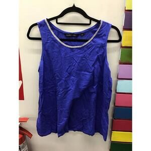 Colleen Lopez royal blue tank sequined neck line size large new from HSN